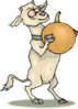 Crazy Goat With A Pumpkin Clip Art